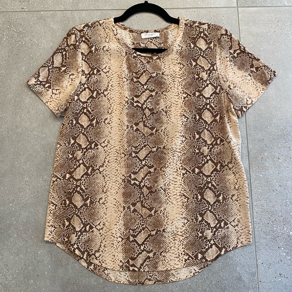 Equipment Python Print Silk Blouse
